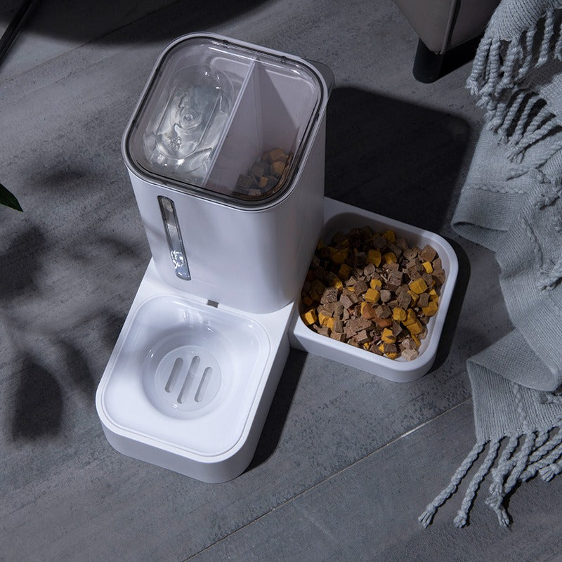 Distributeur automatique de nourriture et d'eau pour animaux – Double bol en plastique