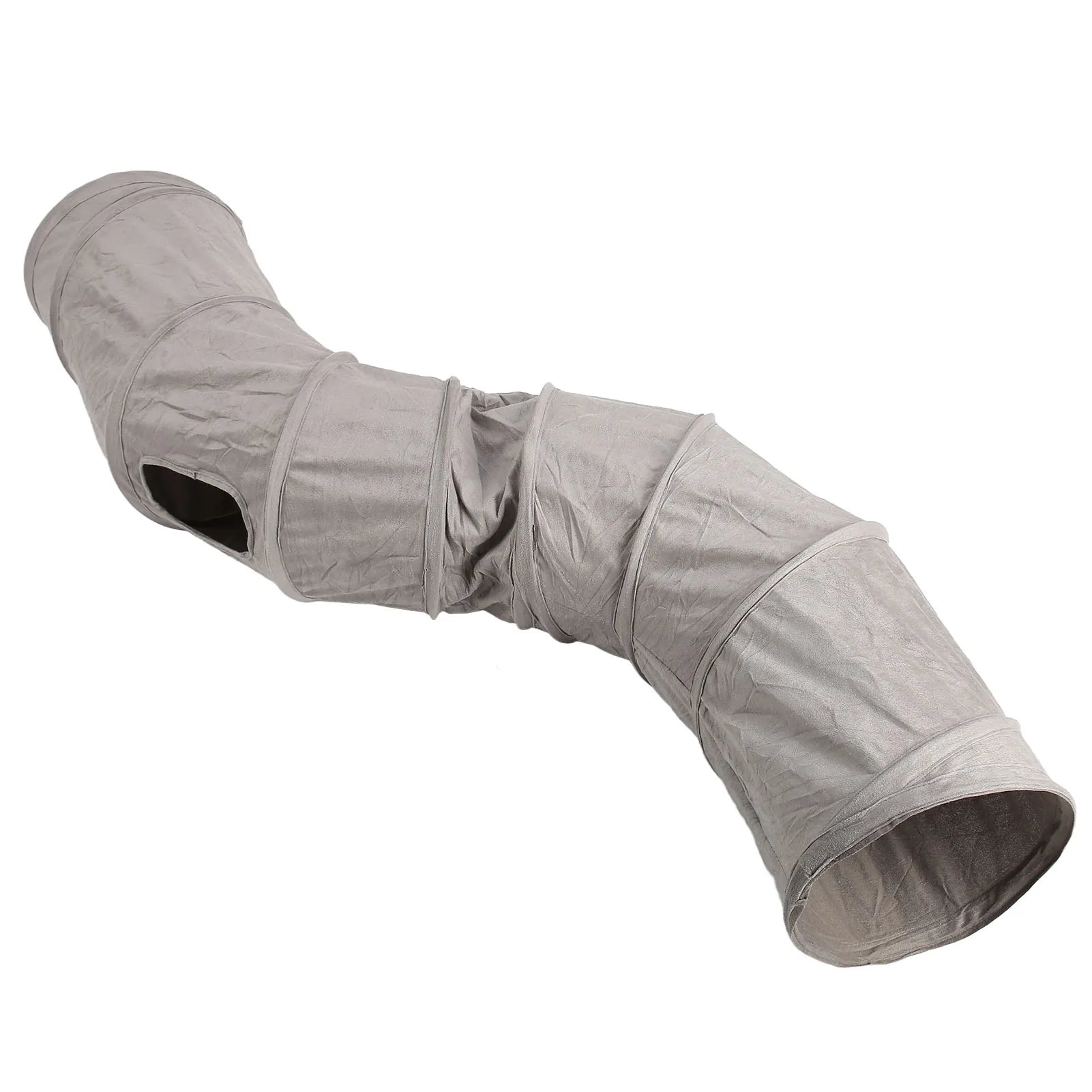 Tunnel Interactif Pliable pour Chat — Grand Espace, Forme en S & Balle Suspendue