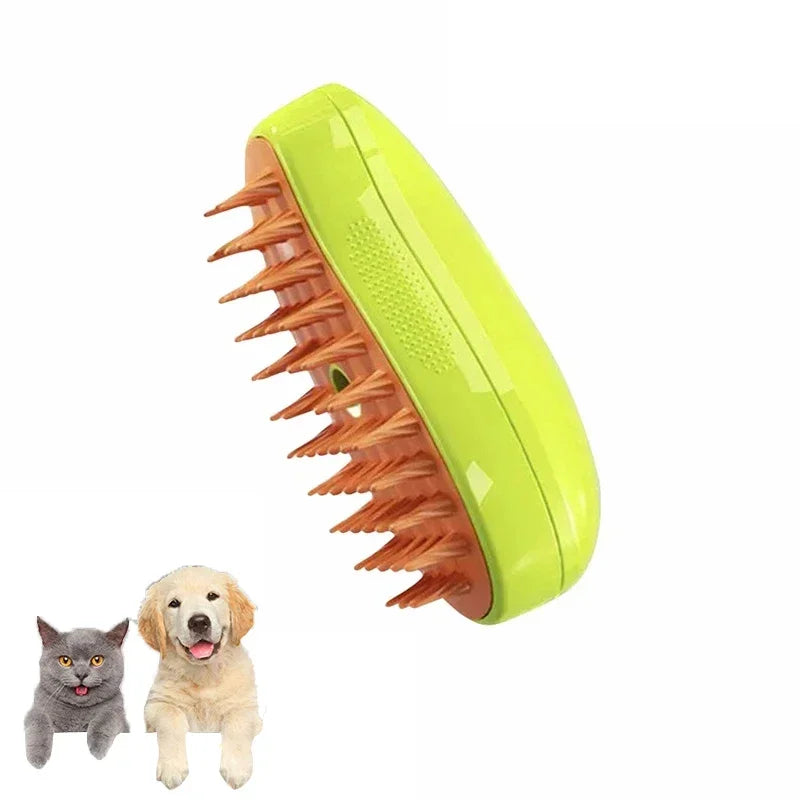 Brosse Vapeur 3-en-1 pour Chat — Toilettage, Massage & Démêlage