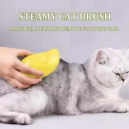Brosse Vapeur 3-en-1 pour Chat — Toilettage, Massage & Démêlage