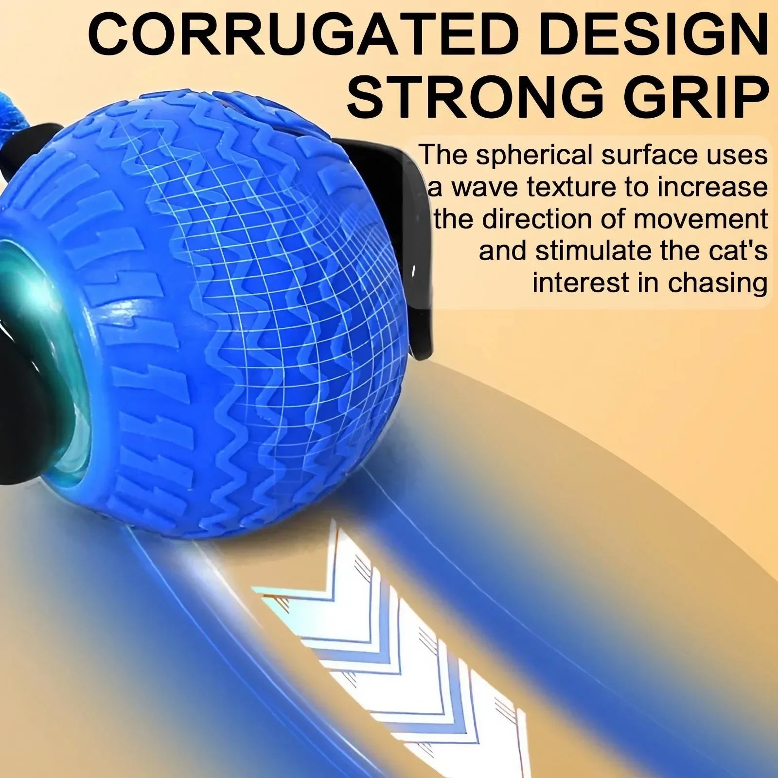 Balle Interactive Intelligente pour Chat — LED, 3 Modes & Rechargeable USB-C